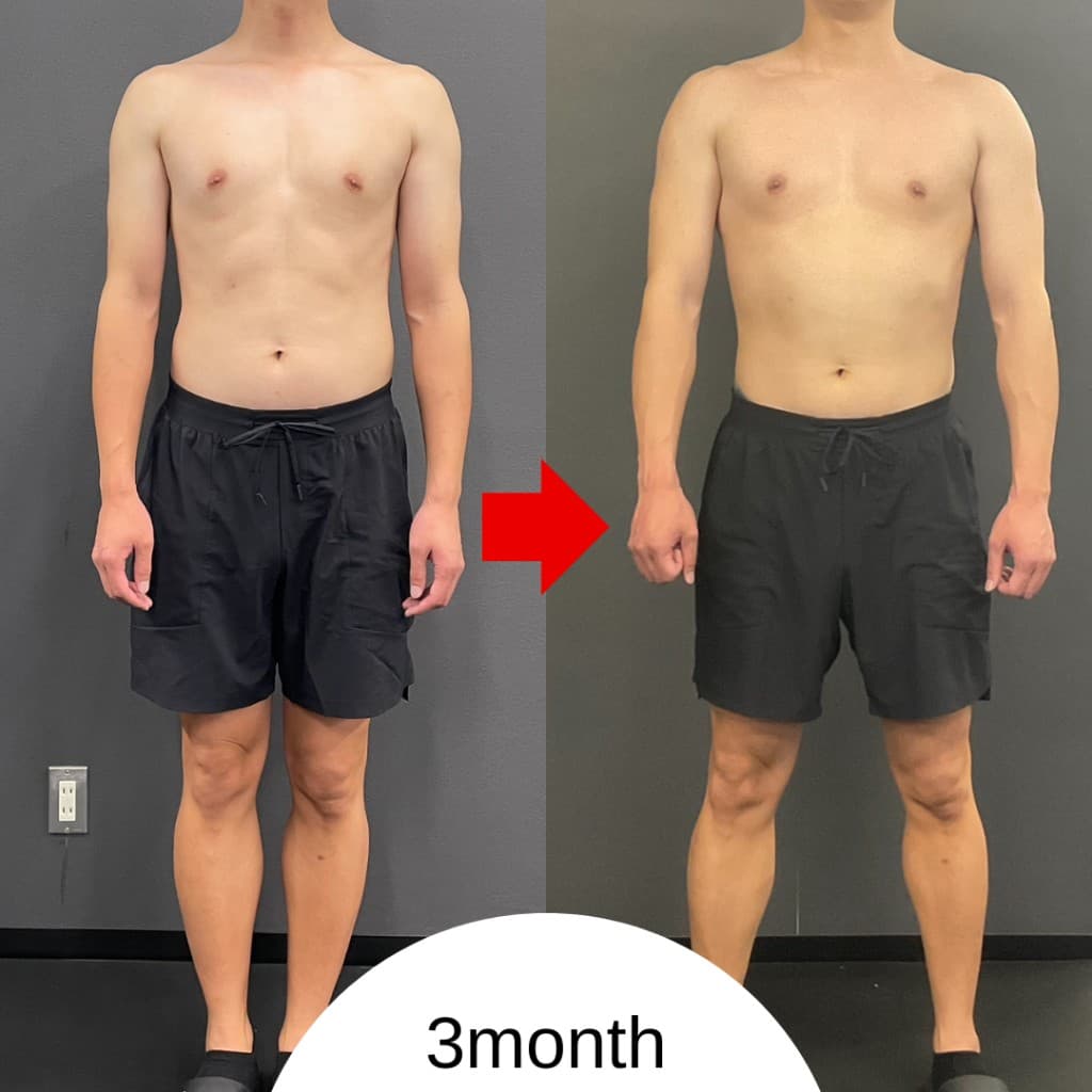 男性会員 ビフォーアフター（3ヶ月）