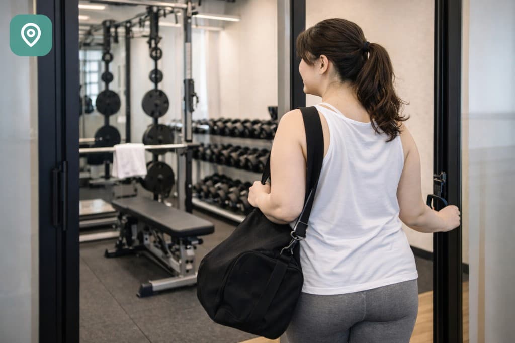 ジムへ来店する様子